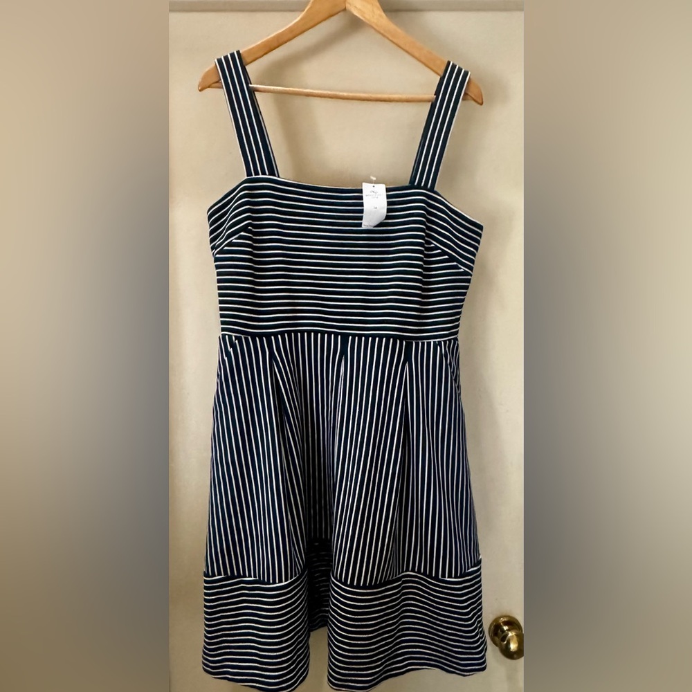 Banana Republic Navy and White Striped Dress